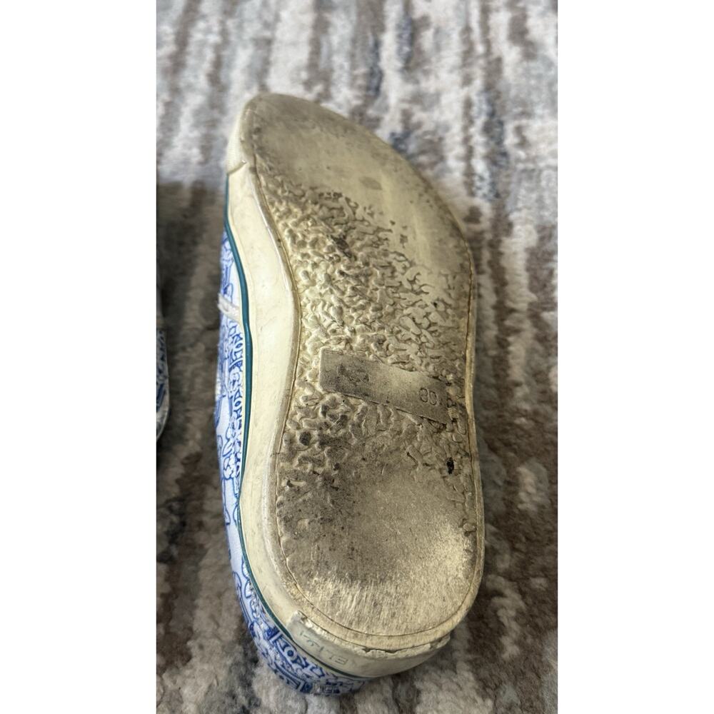 CHANEL slip-on UNIQUE sneakers blue floral Logo print size 39 Distressed - Picture 10 of 14